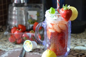 Sugared Strawberry Basil Lemon Tea - Mooshu Jenne #BrewOverIce #BrewItUp #shop