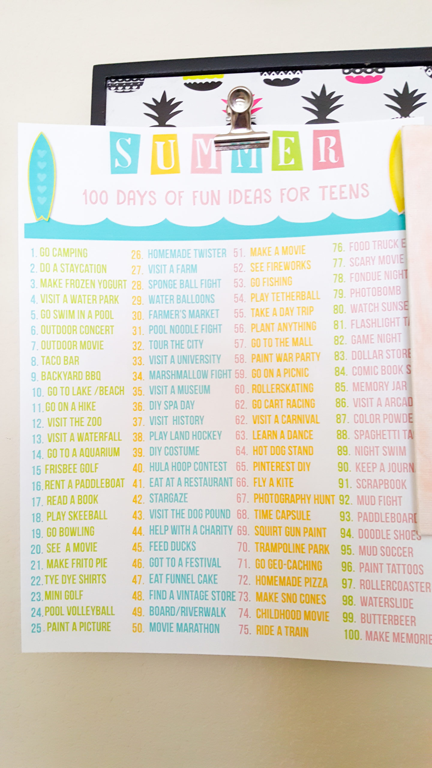 Bucket List Summer Teenager