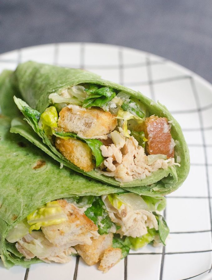 Instant Pot Caesar Chicken Wraps