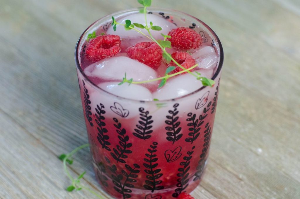 Raspberry Thyme Cocktail