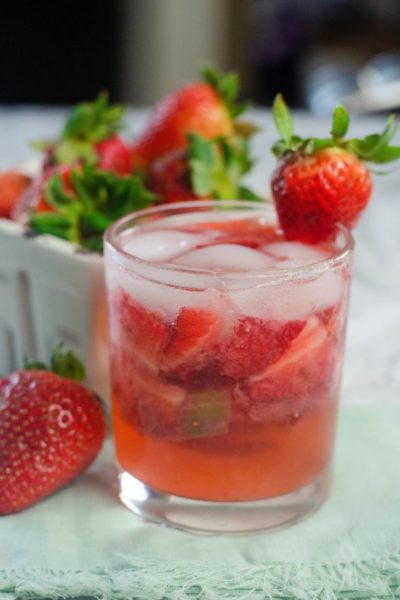 Strawberry Rhubarb Rum Cocktail