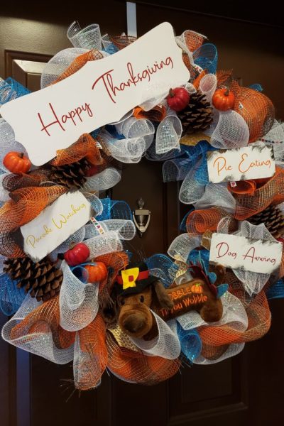 Thanksgiving Mesh Door Wreath 2