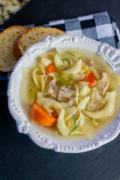 Instant Pot Rosemary Chicken Noodle Soup