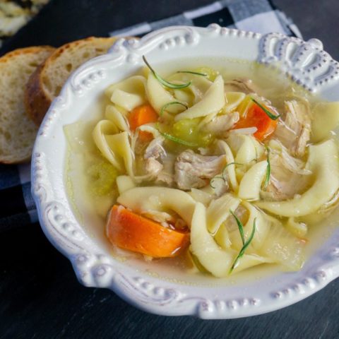 Instant Pot Rosemary Chicken Noodle Soup - Mooshu Jenne