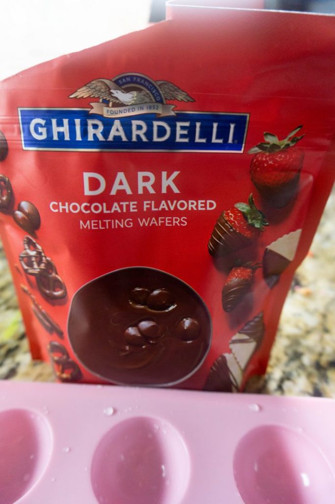 Ghirardelli's chocolate with small dome mold 