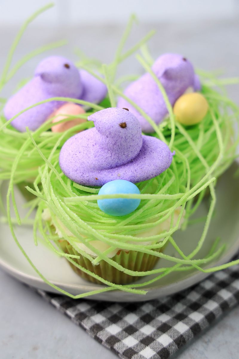 Peeps Chick Nest Cupcakes - Mooshu Jenne